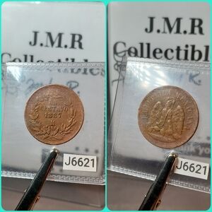 1887 Mo Mexico 1 One Un Centavo Details Old Copper Coin KM 391.6